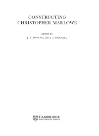 Constructing Christopher Marlowe