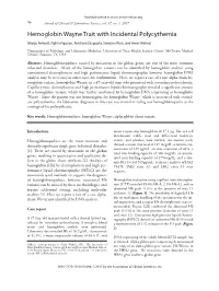 Hemoglobin Wayne Trait with Incidental Polycythemia