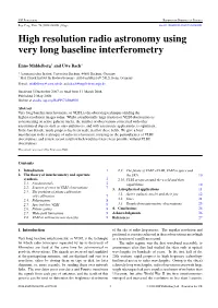 High Resolution Radio Astronomy Using Very Long Baseline Interferometry