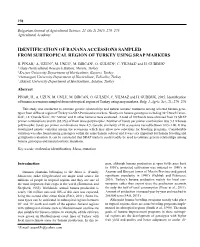 Identification of Banana Accessions Sampled from Subtropical Region of Turkey Using Srap Markers