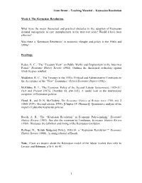 Liam Brunt – Teaching Material – Keynesian Revolution 1 Week 4