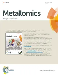 Metallomics Integratedaccepted Biometal Manuscript Science