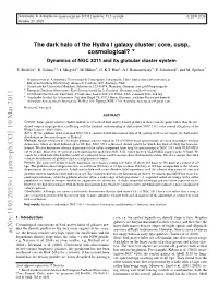 The Dark Halo of the Hydra I Galaxy Cluster: Core, Cusp, Cosmological? ? Dynamics of NGC 3311 and Its Globular Cluster System