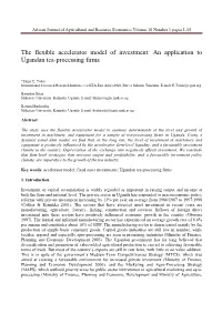 The Flexible Accelerator Model of Investment: an Application to Ugandan Tea-Processing Firms