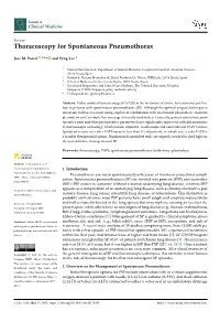 Thoracoscopy for Spontaneous Pneumothorax