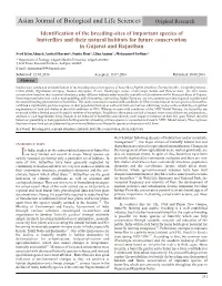 Identification of the Breeding-Sites of Important Species of Butterflies And