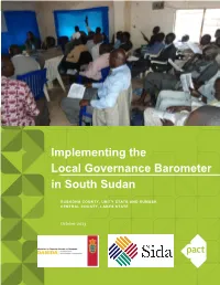 Implementing the Local Governance Barometer in South Sudan