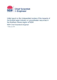 Initial Report on the Independent Review of the Impacts of the Bottled