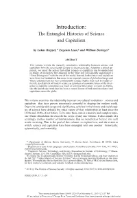 Introduction: the Entangled Histories of Science and Capitalism