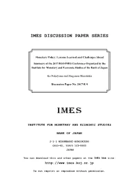 Monetary Policy: Lessons Learned and Challenges Ahead Summary Of