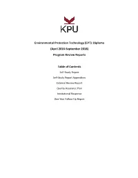 Program Review Self-Study Environmental Protection Technology