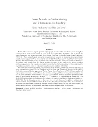 Lower Bounds on Lattice Sieving and Information Set Decoding