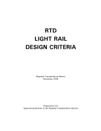 Rtd Light Rail Design Criteria