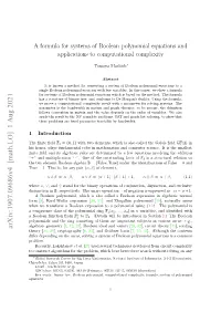 A Formula for Systems of Boolean Polynomial Equations and Applications to Computational Complexity