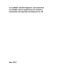 Accessibility and Development: Environmental Accessibility and Its Implications for Inclusive, Sustainable and Equitable Development for All