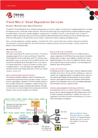 Trend Micro™ Email Reputation Services Dynamic Network-Layer Spam Protection
