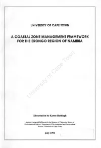 A Coast Zone Management Framework for the Erongo Region