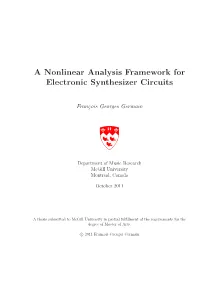 A Nonlinear Analysis Framework for Electronic Synthesizer Circuits