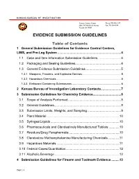 1 General Submission Guidelines for Evidence Control Centers, LIMS, and Pre-Log System