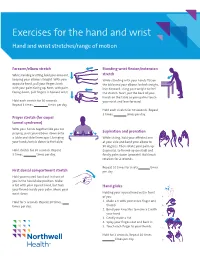 Hand and Wrist Stretches/Range of Motion