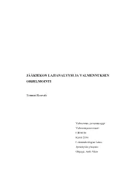 Jääkiekon Lajianalyysi Ja Valmennuksen Ohjelmointi