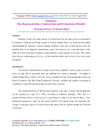 Semiotics: the Representation, Construction and Evaluation of Reality