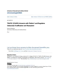TRAFD1 (FLN29) Interacts with Plekhm1 and Regulates Osteoclast Acidification and Resorption