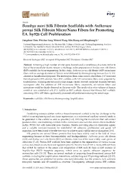 Bombyx Mori Silk Fibroin Scaffolds with Antheraea Pernyi Silk Fibroin Micro/Nano Fibers for Promoting EA