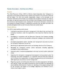 Chief Executive Officer Position Description