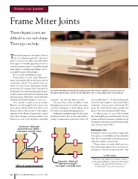 Frame Miter Joints
