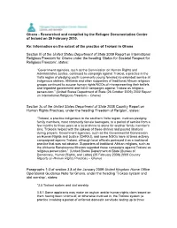 Ghana - Researched and Compiled by the Refugee Documentation Centre of Ireland on 26 February 2010
