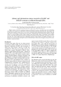 Library and Information Science Research in SAARC and ASEAN