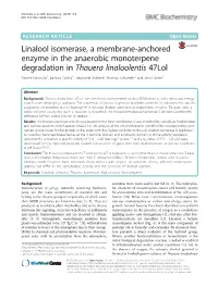 Linalool Isomerase, a Membrane-Anchored Enzyme in The