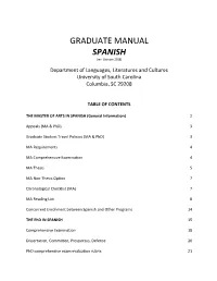 Spanish Program Graduate Studies Manual