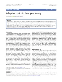 Adaptive Optics in Laser Processing Patrick S