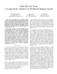 Dial One for Scam: a Large-Scale Analysis of Technical Support Scams