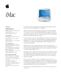 Features Imac Is Ready to Go, Right out of the Box