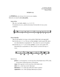 Interval Size: the Size Is an Arabic Number