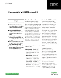 Open Security with IBM Cognos 8 BI