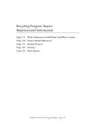 Recycling Program Report Supplemental Information