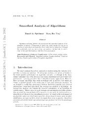 Smoothed Analysis of Algorithms, We Measure the Expected Performance of Algorithms Under Slight Random Perturbations of Worst-Case Inputs