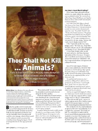 Thou Shalt Not Kill … Animals? CONTINUED from PAGE 140 Part of a Book, and Every Book Is Part of the @ You Shall Not Commit Adultery