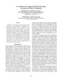 Coordination of Component Mental Operations in Sequences of Discrete Responses