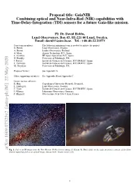 Gaianir Combining Optical and Near-Infra-Red (NIR) Capabilities with Time-Delay-Integration (TDI) Sensors for a Future Gaia-Like Mission