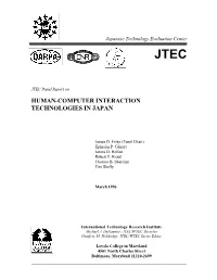 Human-Computer Interaction Technologies in Japan