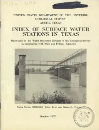 Index of Surface Water Stations in Texas