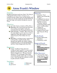 Lesson. Anne Frank's Window