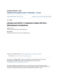 Librarians and Link Rot: a Comparative Analysis with Some Methodological Considerations
