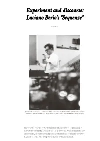 Luciano Berio's “Sequenze”