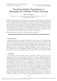 Resolving Stellar Populations in Extragalactic Globular Cluster Systems